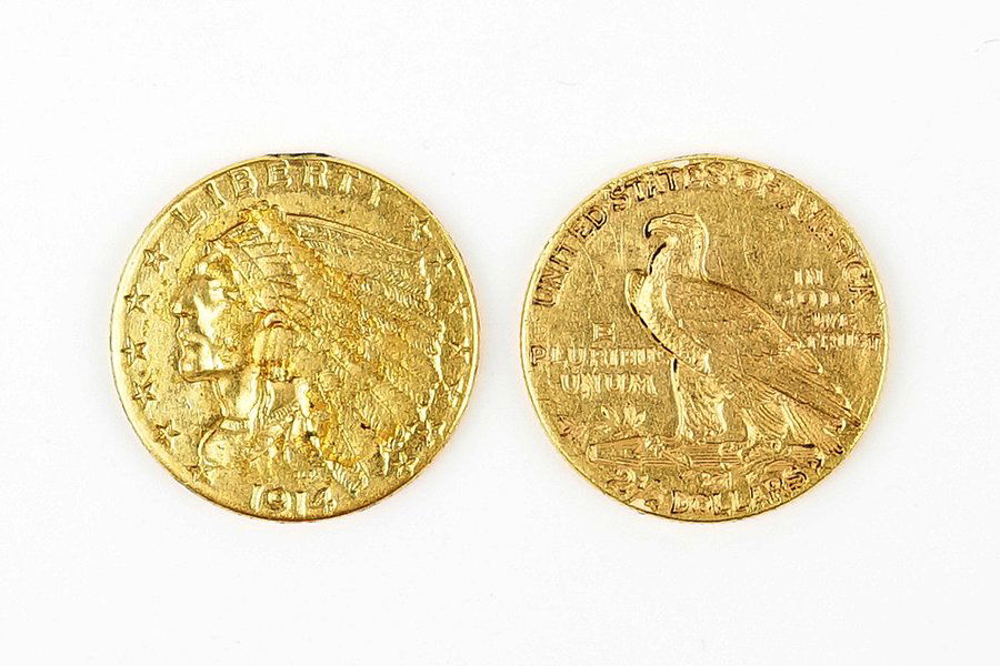 Two 1914 Gold Liberty Coins. (1 of 1)