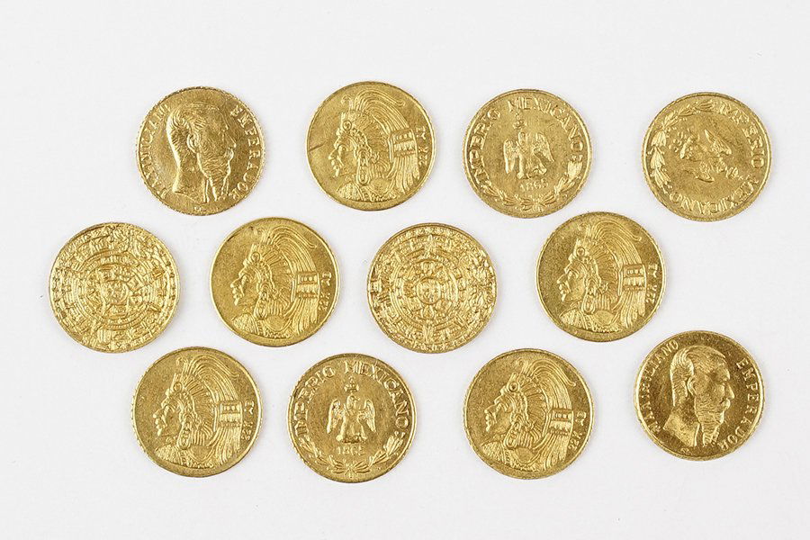 A Collection of Mexican Miniature Gold Coins. (1 of 1)