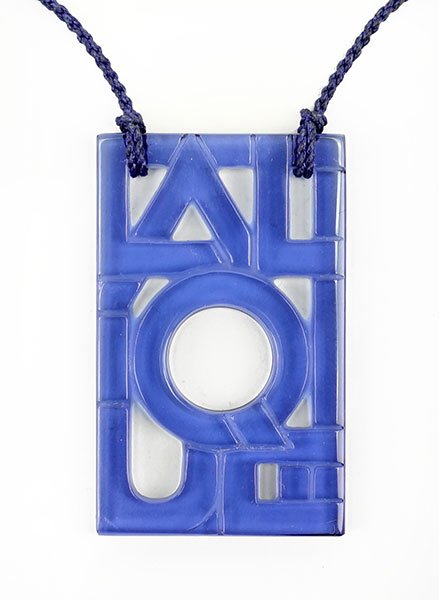 A Lalique Blue Glass Pendant Necklace. (1 of 1)