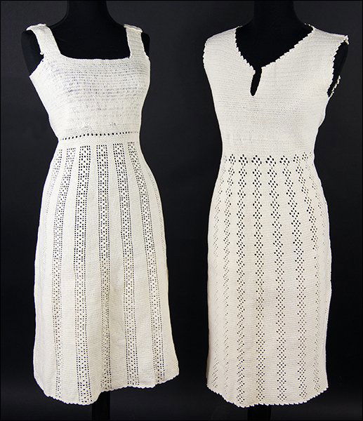 Two Vintage Ivory Crochet Dresses. (1 of 1)