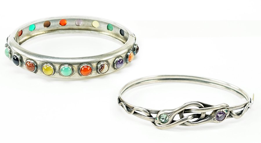 A Semi-Precious Stone and Sterling Silver Bracelet. (1 of 1)