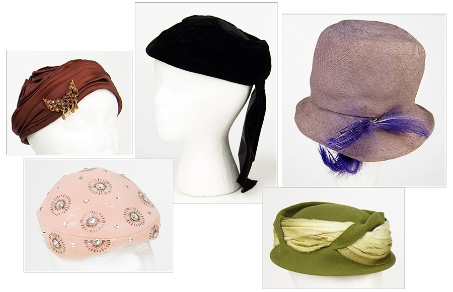 A Marshall Fields and Company Brown Satin Turban Hat. (1 of 1)