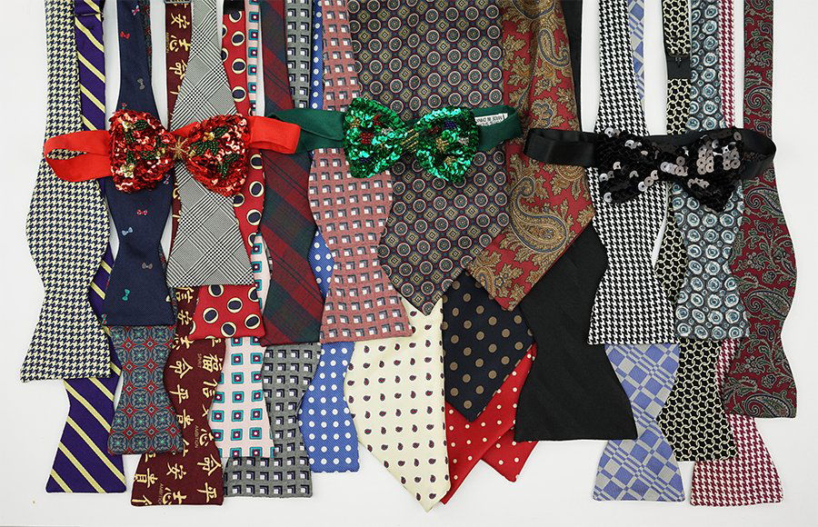 A Collection Of Silk Bow Ties And Ascots. (1 of 1)