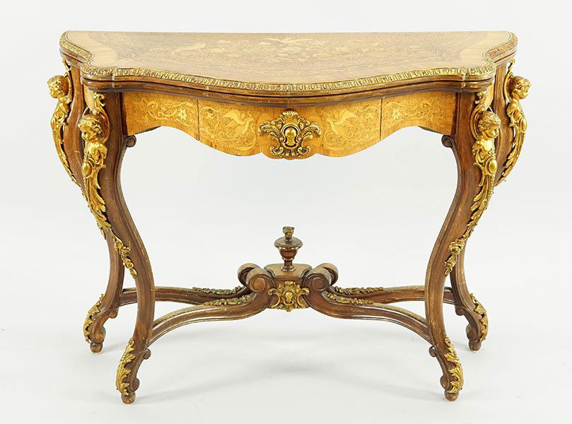 A French Louis XV Style Walnut Games Table. (1 of 2)