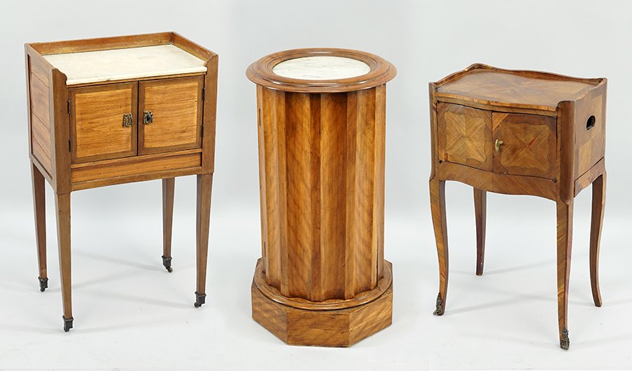 A Marble Top Round Cabinet. (1 of 2)