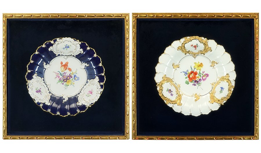Two Framed Continental Porcelain Bowls. (1 of 3)