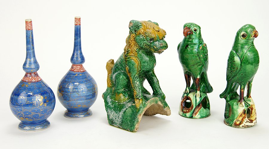 A Chinese Glazed Ceramic Roof Tile. (1 of 5)