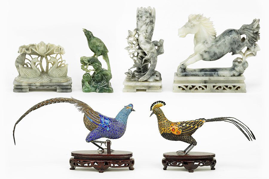 A Collection of Chinese Carved Soapstone. (1 of 1)