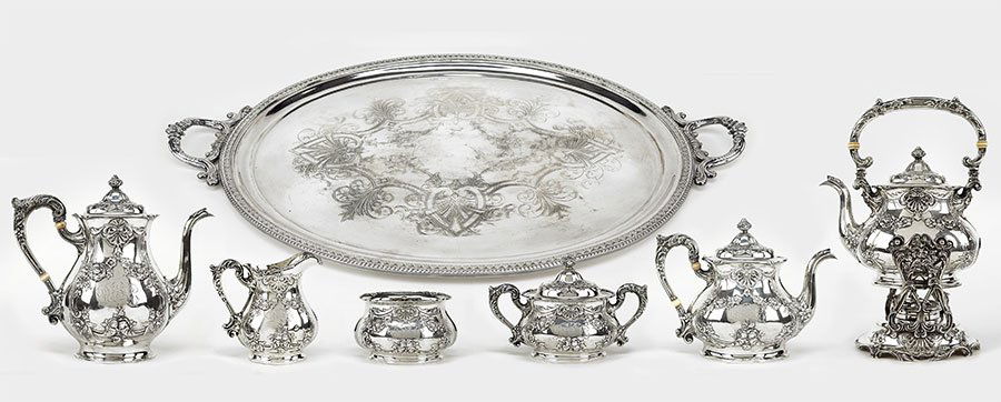 A Gorham Sterling Silver Tea and Coffee Service. (1 of 2)