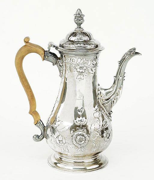 A 19th Century English Silver Coffee Pot. (1 of 1)