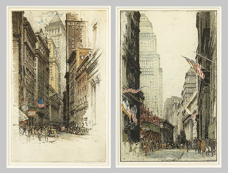 Luigi Kasimir (Austrian, 1881-1962) 'Wall Street' and (1 of 1)