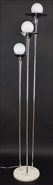 Attributed to Reggiani Chrome Trumpet Form Floor Lamp. (1 of 1)