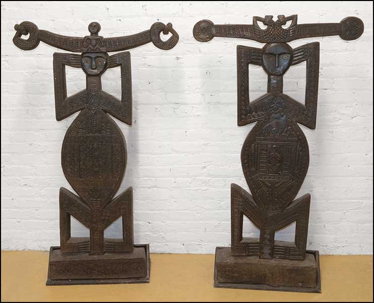 Two Carved Wood Figures. (1 of 1)