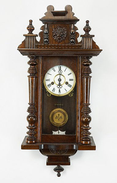 A German Carved Walnut Regulator Clock. (1 of 3)