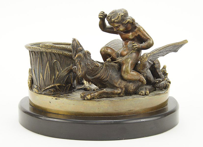 A 19th Century Bronze Figural Candleholder. (1 of 4)