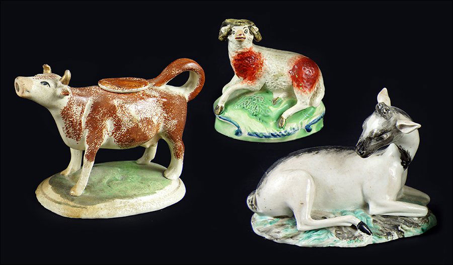 Three 19th Century Staffordshire Pottery Figures of (1 of 1)