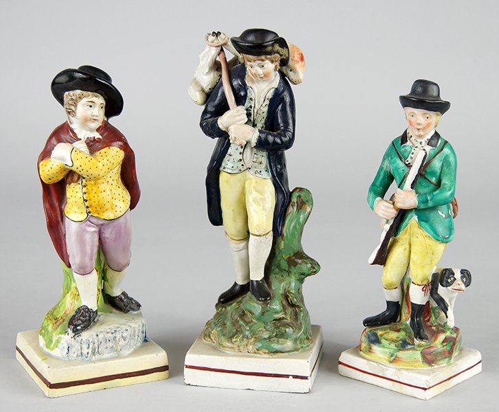 Three Staffordshire Pearlware Pottery Figures. (1 of 1)