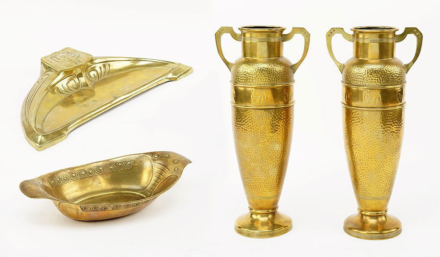 A Pair of Jugendstil Brass Urns. (1 of 1)