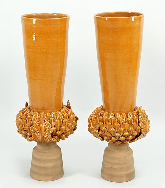 A Pair of Glazed Ceramic Vases. (1 of 5)