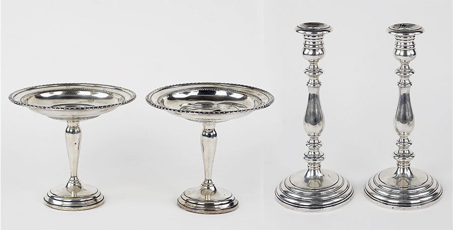 A Pair of Gorham Weighted Sterling Silver Candlesticks. (1 of 1)