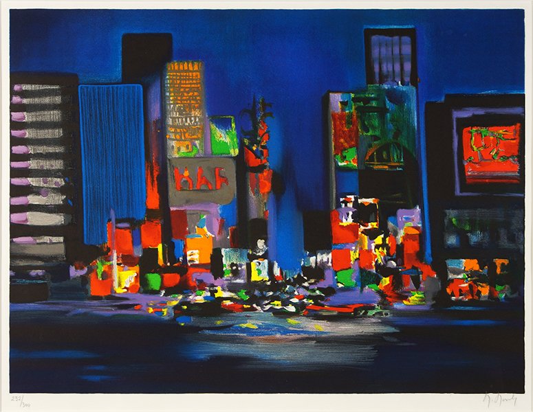 Marcel Mouly (french, 1918-2008) Times Square. (1 of 3)
