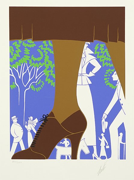Romain de Tirtoff 'Erte' (Russian/French, 1892-1990): Romain de Tirtoff 'Erte' (Russian/French, 1892-1990) Shoe. Color serigraph, pencil signed lower right and numbered 222/260 Sight: 13.25" x 10" Sheet: 20.25" x 17"