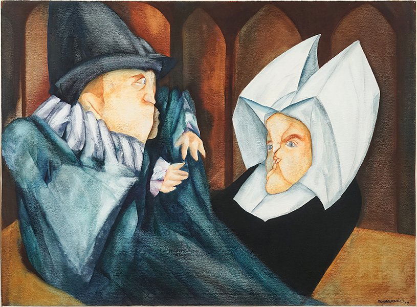 Fernando Luis (Cuban, 1932-1983) Man and Nun. (1 of 1)