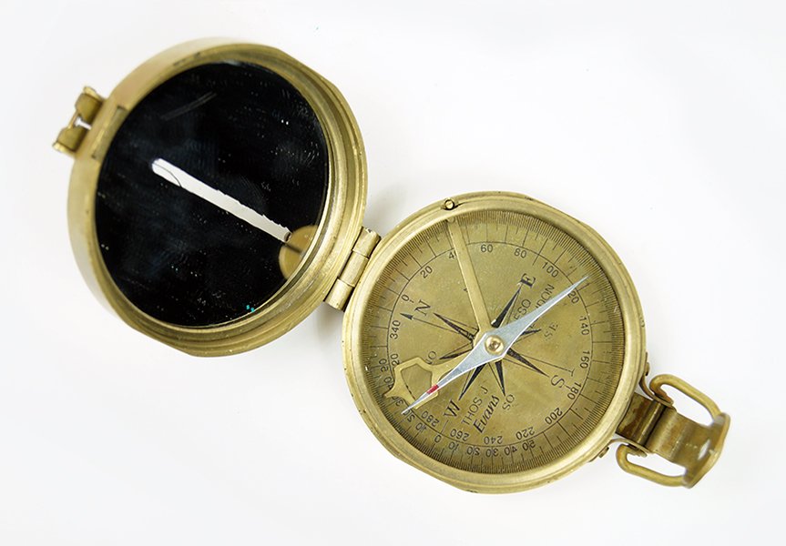 A Thomas J. Evans Brass Compass. (1 of 1)