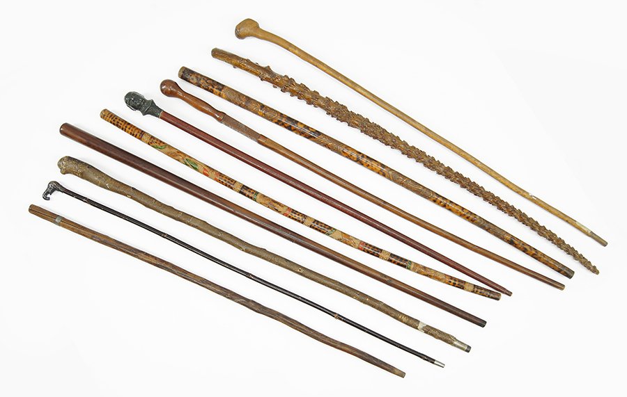 A Collection of Ten Canes and Walking Sticks. (1 of 2)