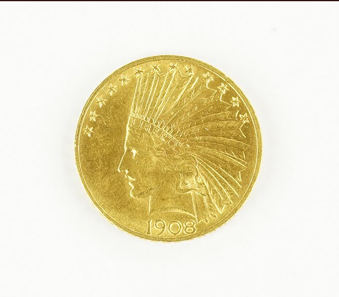 A 1908 Indian Head Coin. (1 of 2)