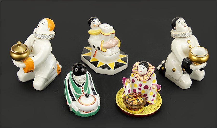 A Collection of French Ceramic Figural Inkwells. (1 of 1)