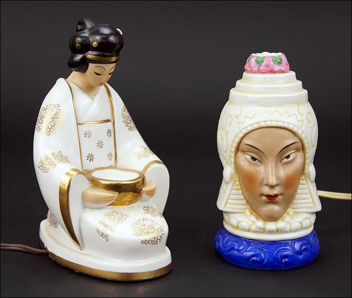 Two Ceramic Perfume Lamps. (1 of 9)