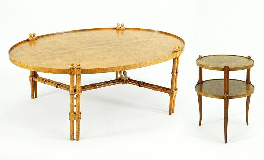 An Oval Mahogany Cocktail Table. (1 of 1)