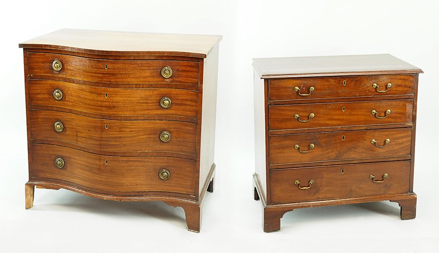 A Hepplewhite Style Mahogany Bow Front Chest of (1 of 1)