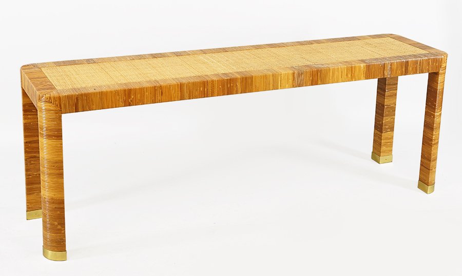 A Bielecky Brothers Rattan Console Table. (1 of 1)