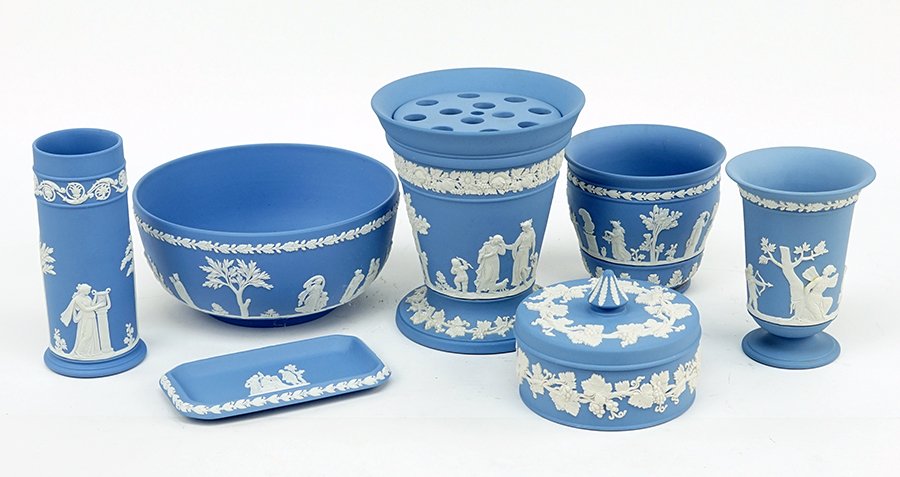 A Collection of Wedgwood Jasperware Table Articles. (1 of 1)