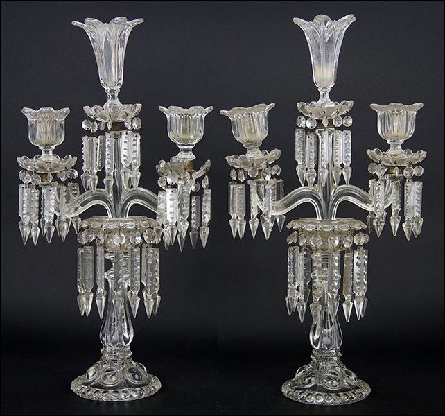 A Pair of Crystal Candelabra. (1 of 4)