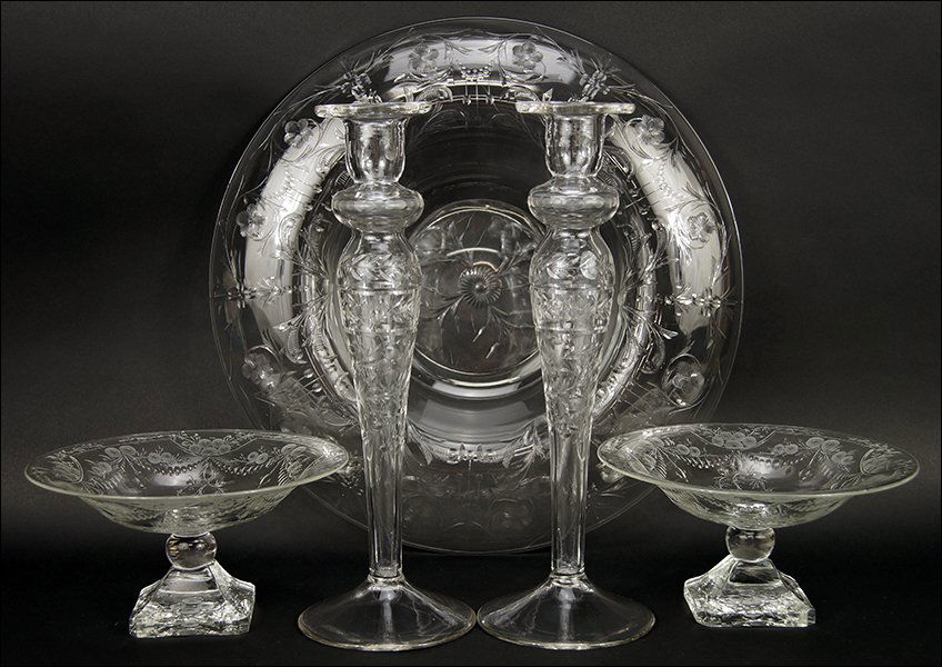 A Collection of Etched Glass Table Articles. (1 of 1)