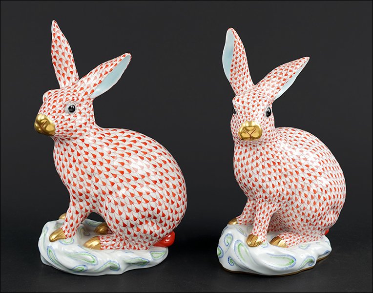 Two Herend Porcelain Rabbits. (1 of 1)