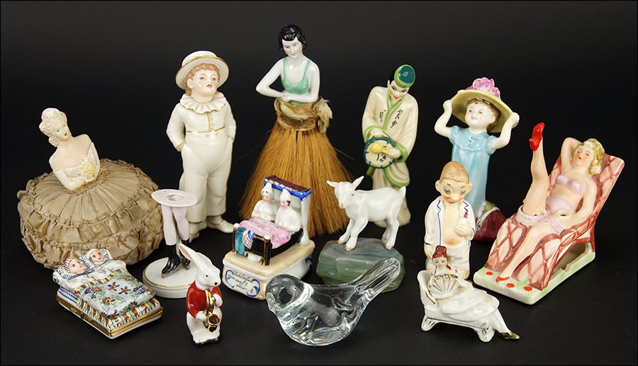 A Collection of Porcelain Figures and Boxes. (1 of 1)