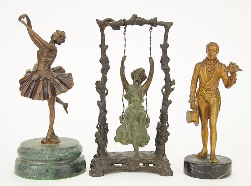 Three Patinated Metal Figures. (1 of 1)