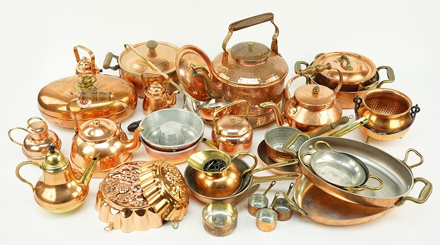A Collection of Copper Cookware. (1 of 1)