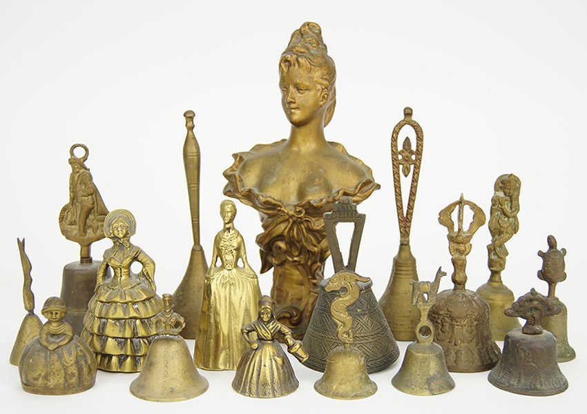 A Collection of Sixteen Brass and Metal Bells. (1 of 1)