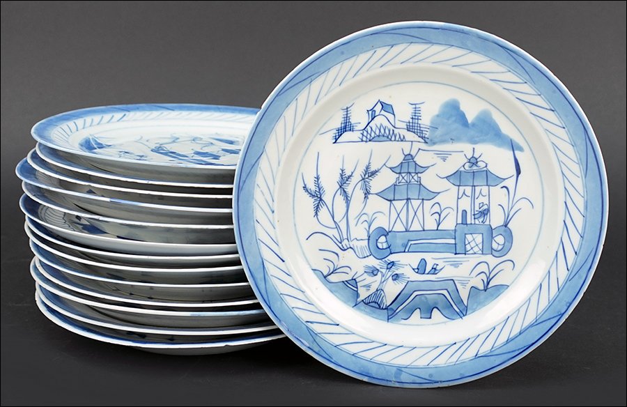 A Collection of Fourteen Chinese Canton Plates. (1 of 1)