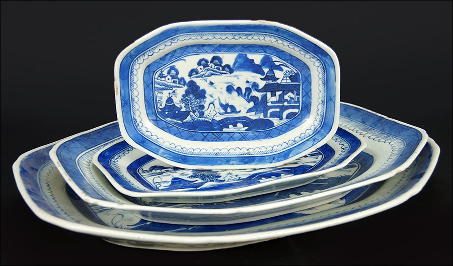 A Group of Four Chinese Canton Serving Platters. (1 of 1)