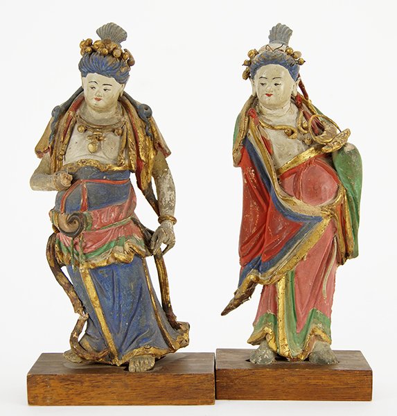 A Pair of Ming Style Chinese Bodhisattva Figures. (1 of 10)