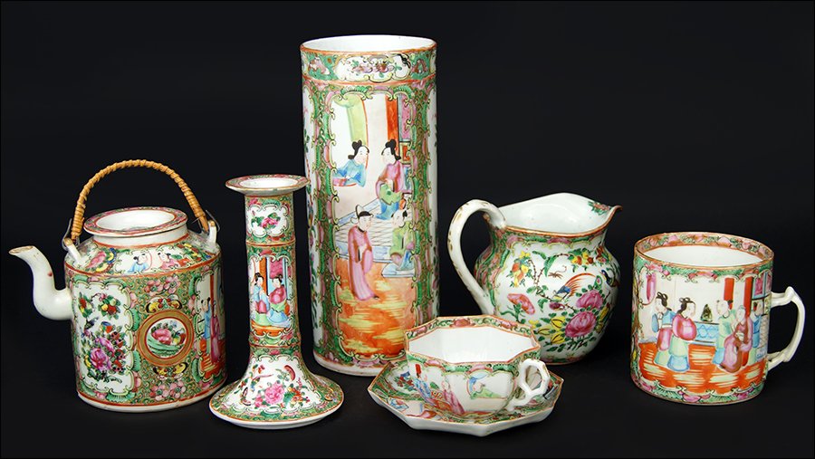 Two Chinese Rose Medallion Porcelain Handled Cups. (1 of 1)