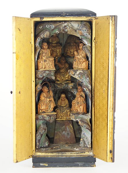 A Chinese Lacquered Wood Traveling Shrine. (1 of 1)