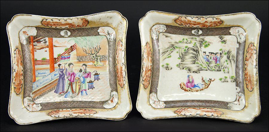 Two Chinese Export Porcelain Dishes. (1 of 6)