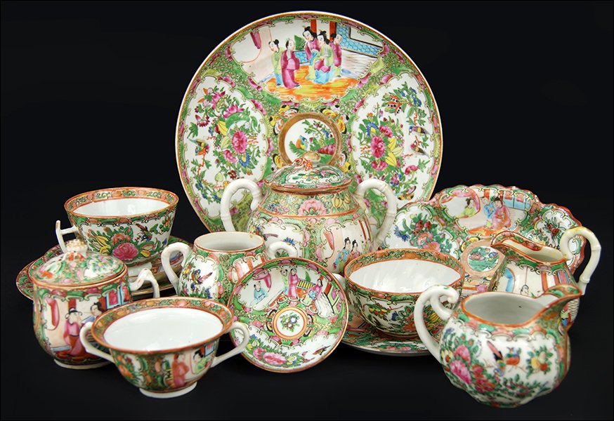 A Collection of Chinese Rose Medallion Porcelain. (1 of 1)